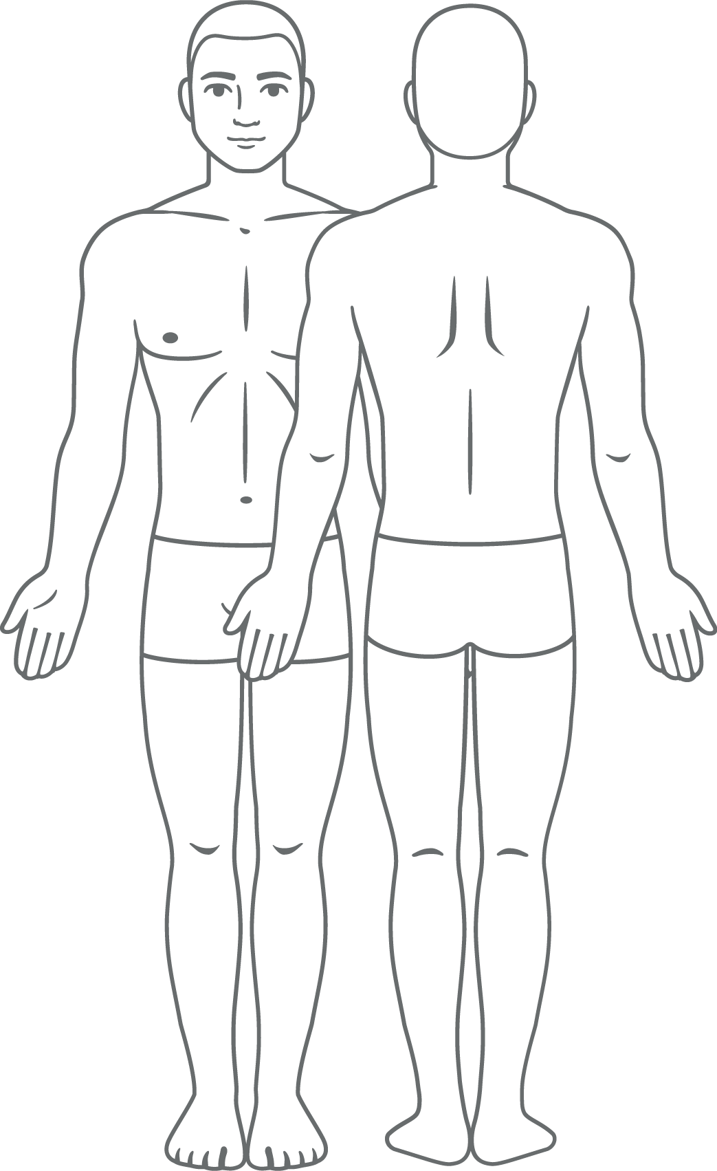 Plastic surgery 2 Male body, front and back view